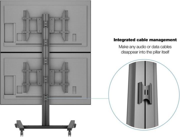 Actual product image Multibrackets TV stand dual vertical - 55", metal, black (55", 60 kg)