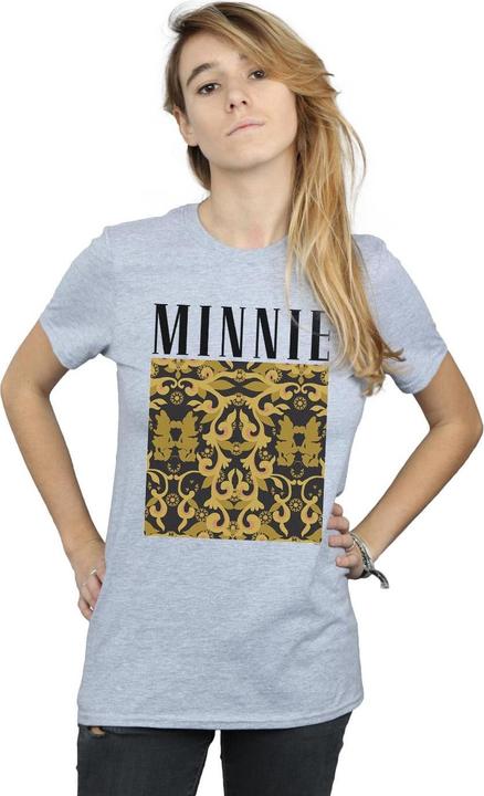 Actual product image Disney Womens/Ladies Minnie Mouse Baroque Pattern Cotton Boyfriend T-Shirt (3XL)