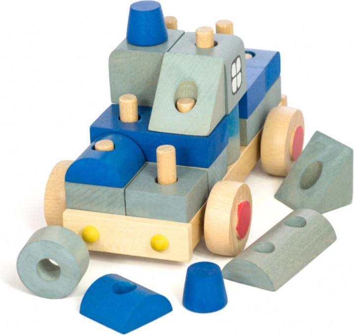 Actual product image Holzecke Police cars made from wooden blocks