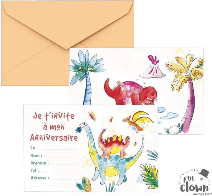 Actual product image P'tit Clown Dino Invitation T Rex