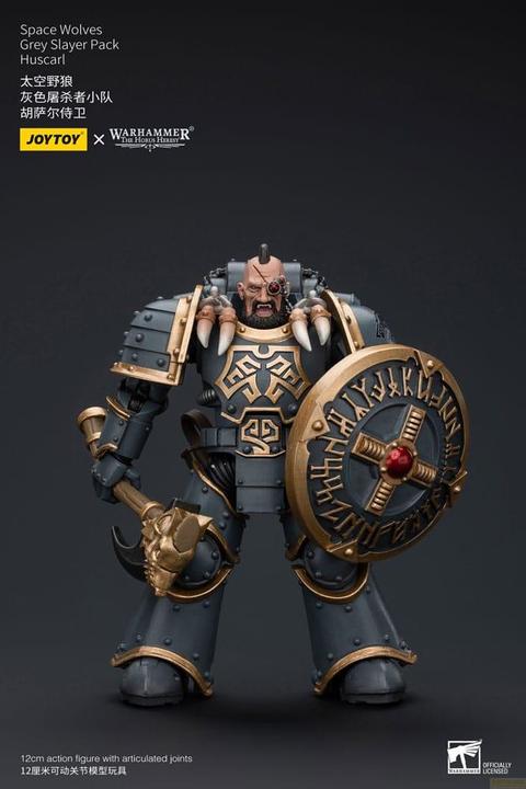 Actual product image Joy Toy Warhammer The Horus Heresy action figure 1/18 Space Wolves Grey Slayer Pack Huscarl 12 cm