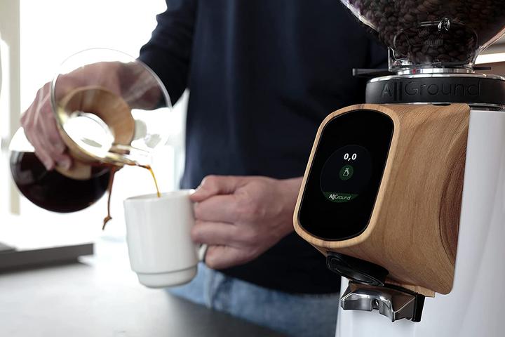 Produktbild Fiorenzato AllGround Kaffeemühle Chromegehäuse, Eichenholz 230V EU (EU-Stecker)
