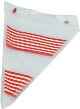 Actual product image NH Emballage Spidspose 200x310+40 mm Rød/Hvid stribet,20 pk x 50 stk/krt