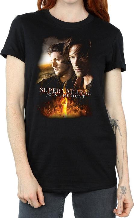 Supernatural Flaming Poster Baumwolle Boyfriend TShirt
