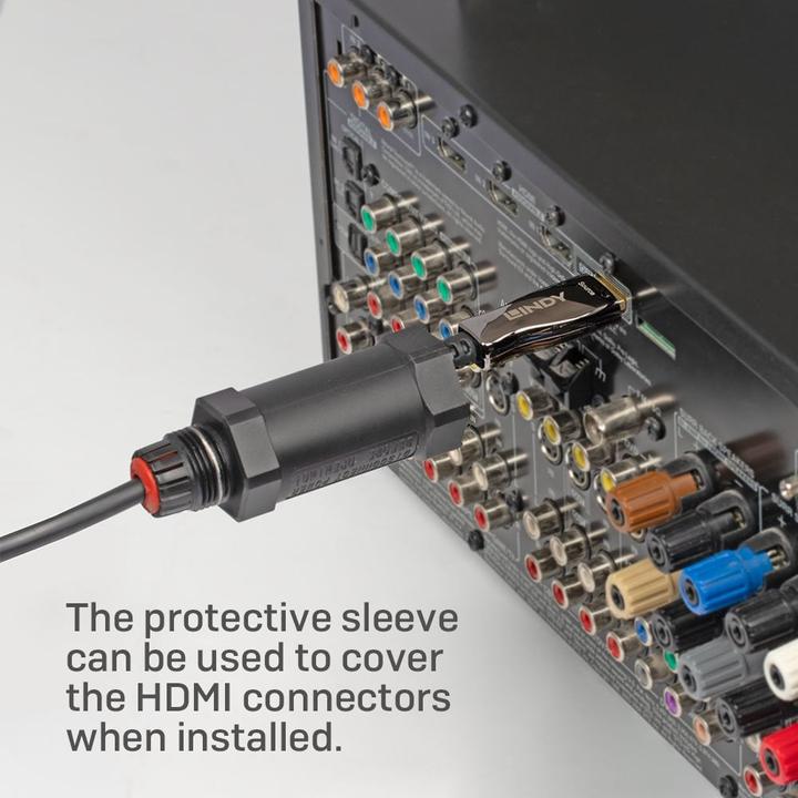 Actual product image Lindy 10m armoured Fibre Optic Hybrid HDMI 8K60 cable (10 m, HDMI)