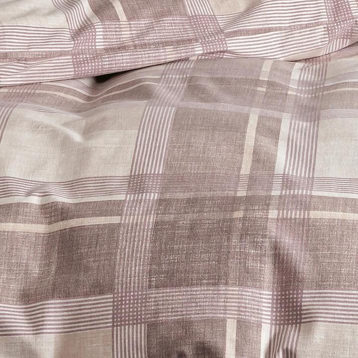 Image du produit Janine Drap de lit en lin fin Davos 65159 nature mauve (Set de linge de lit, 160x210 cm + 65x100 cm)