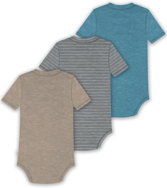 Image du produit Normani Lot de 3 bodies manches courtes bébé mérinos "Tihoi" - 9323 (92)