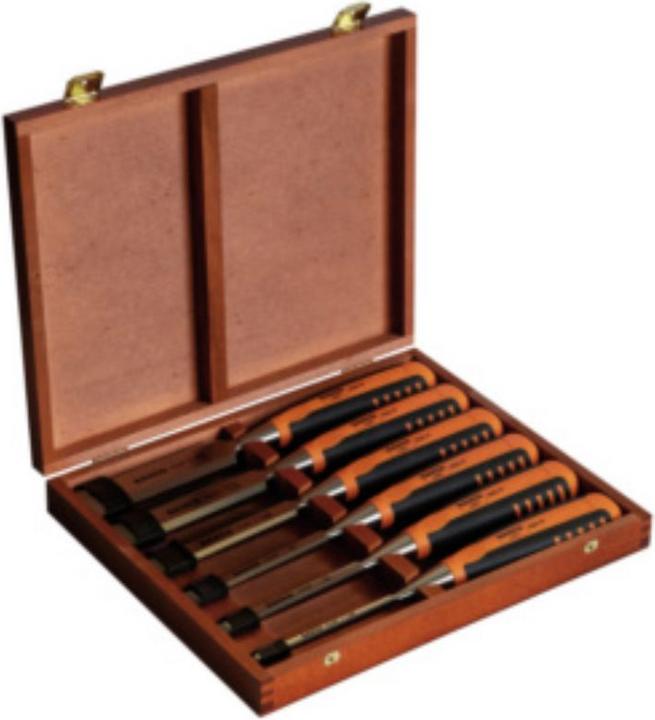 Produktbild Bahco Stechbeitelsatz 6-teilig mit Kunststoffheft / 6, 10, 12, 16, 20, 26 mm (26 mm)