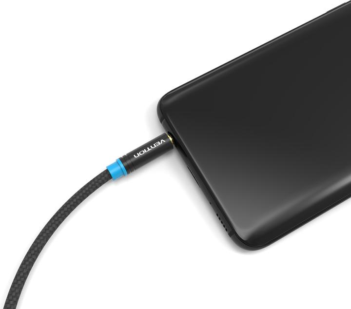 Actual product image Vention Braided 3.5mm Audio Extender 1.5m VAB-B06-B150-M Black (1.50 m)