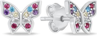 Actual product image Brilio Silver - Silver earrings with colored zircons EA1045WRBW