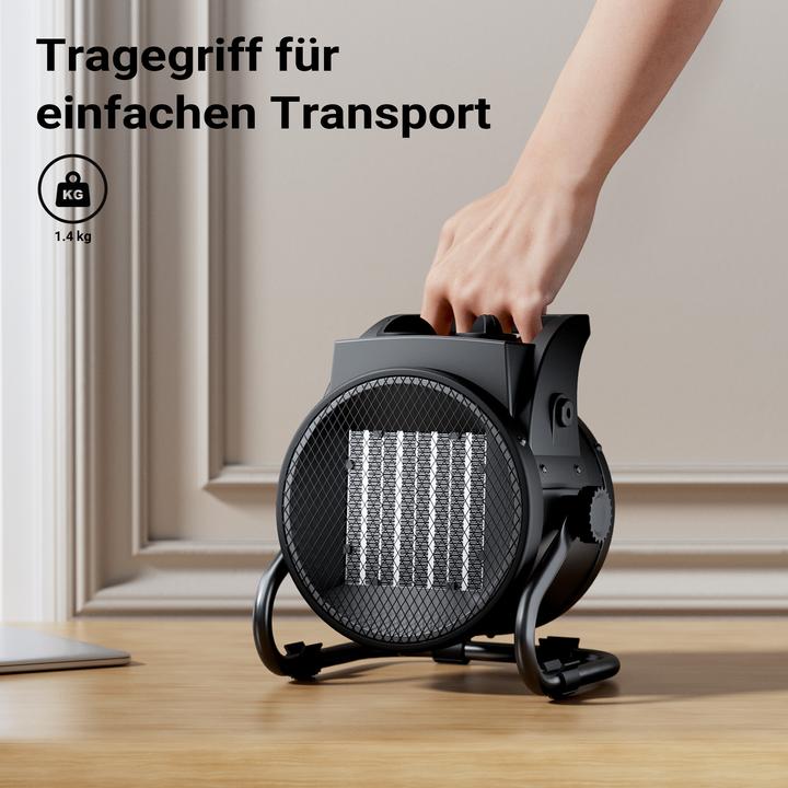 Actual product image Wiltec Keramik Heizstrahler 2kW Heizlüfter Heizgerät Schnellheizer Elektrisch (2000 W)