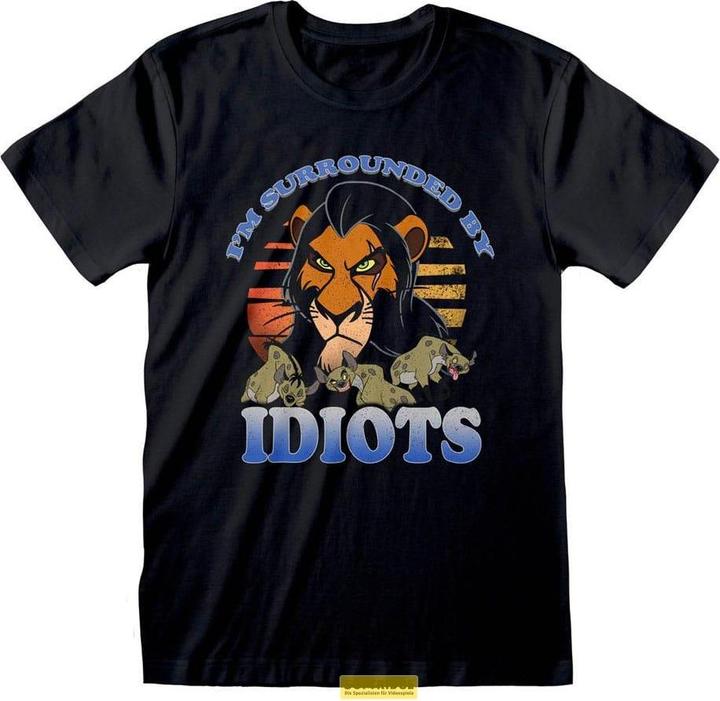 Heroes Inc Le Roi lion T-Shirt Surrounded By Idiots (L) (L)