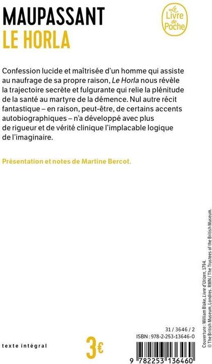Immagine prodotto Le Horla : première et deuxième version (Francese, Guy de Maupassant, 1994)