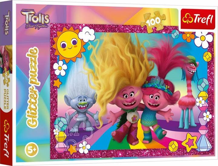Actual product image Trefl TR Glitter puzzle 100 Trolls 3 (100 pieces)