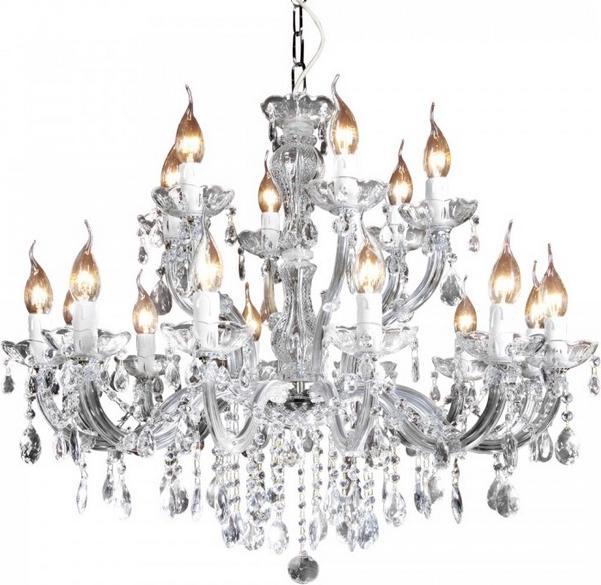 Produktbild TL Venezianischer Kronleuchter 18-armig Ø75cm silberfarben, mit SWAROVSKI® Kristallen (75 cm)