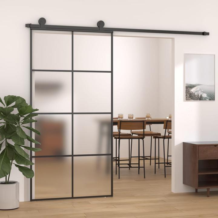 Actual product image Diverse Hardware Schiebetür Aluminium und ESG Glas 102,5x205 cm Schwarz