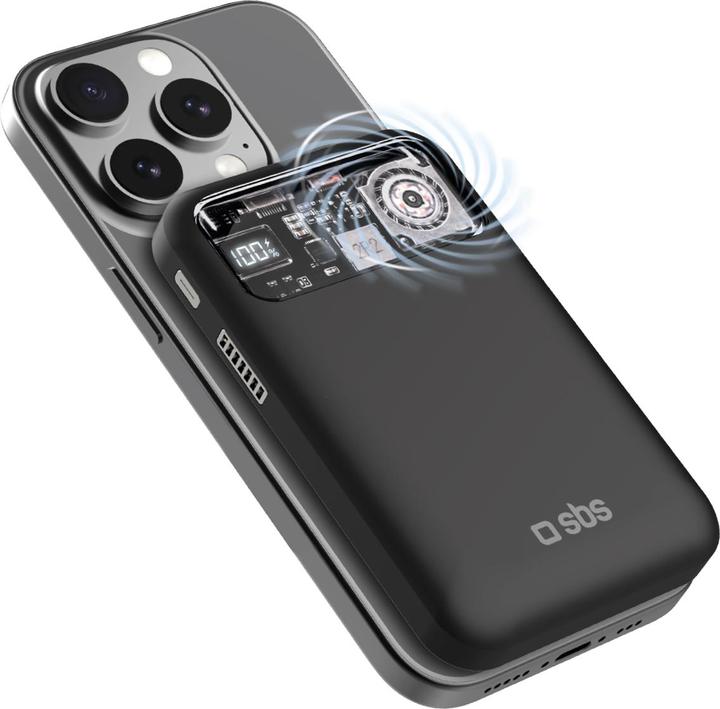Immagine prodotto SBS Banca di energia wireless da 10.000 mAh con ventola di raffreddamento (10000 mAh, 15 W, 37 Wh)