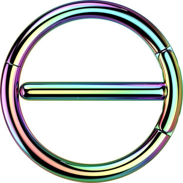 Actual product image Star Piercing Segment ring double foldable coloured (Surgical steel 316L, without brass)