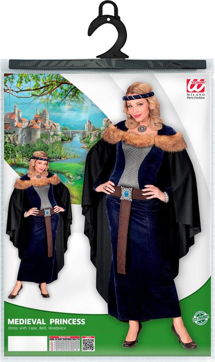 Immagine prodotto Widmann Mittelalter Prinzessinen Kleid mit Umhang, Gürtel, Kopfschmuck (XXL)