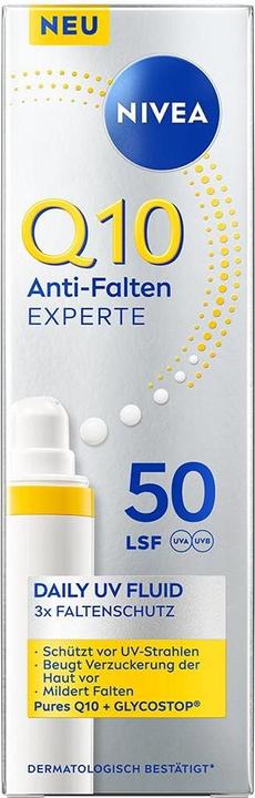 Produktbild NIVEA Q10 Anti-Falten Daily UV Fluid LSF 50 (Sonnencreme, SPF 50, 30 ml)