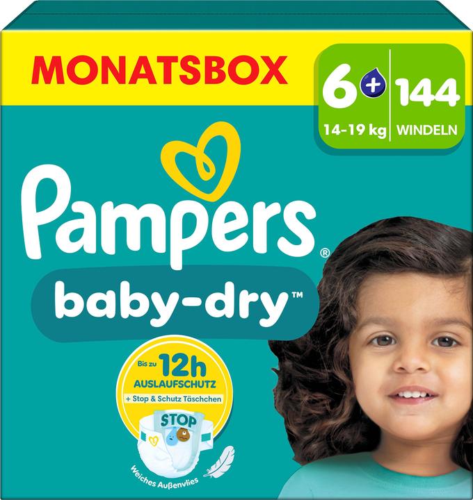 Actual product image Pampers Baby-Dry (Size 6+, Monthly box, 144 Piece)