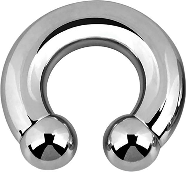 Star Piercing Circular Barbell Innengewinde silber mit zwei Kugeln (Titan G23, ohne Messing)