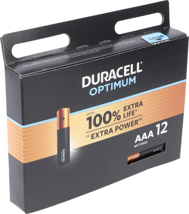 Produktbild Duracell Optimum AAA Mignon Alkaline-Batterien, 1.5V LR03 MX2400, 12er-Pack (12 Stk., AA)