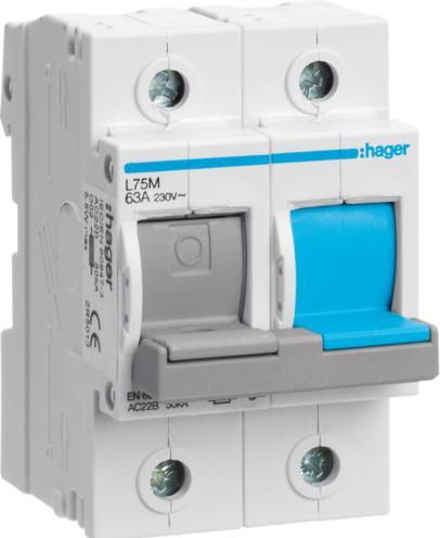 Hager HAG L75M Switch-fuse unit,D0,1P+N,63A
