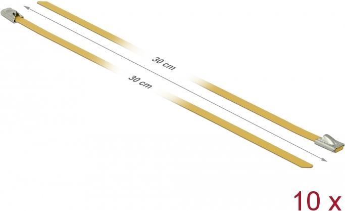 Produktbild Delock Edelstahlkabelbinder 300x4,6 10 Stk. (Metallkabelbinder, 300 mm, 10 Stk.)