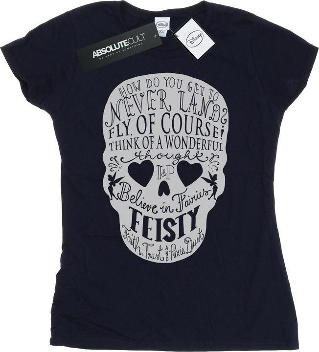 Actual product image Disney Womens/Ladies Tinker Bell Skull Cotton T-Shirt (S)