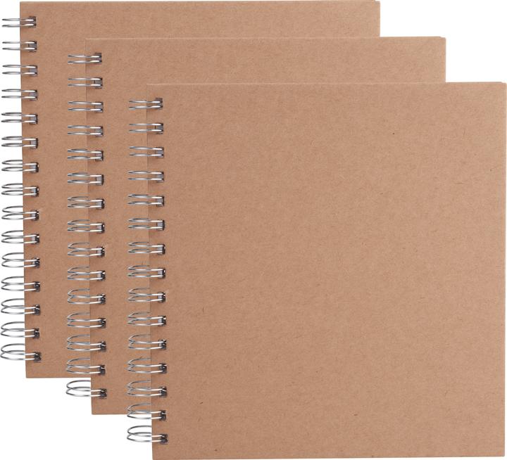 Produktbild VBS XXL 3er-Pack Fotoalbum KRAFTPAPIER mit weissen Seiten (20 x 20 cm)