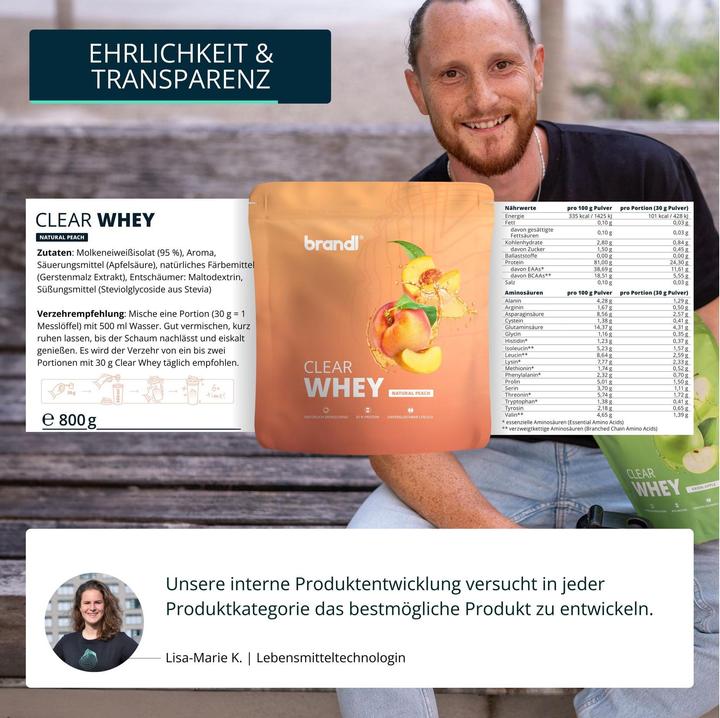 Image du produit Brandl Clear Whey (Pêche, 1 pcs, 800 g)