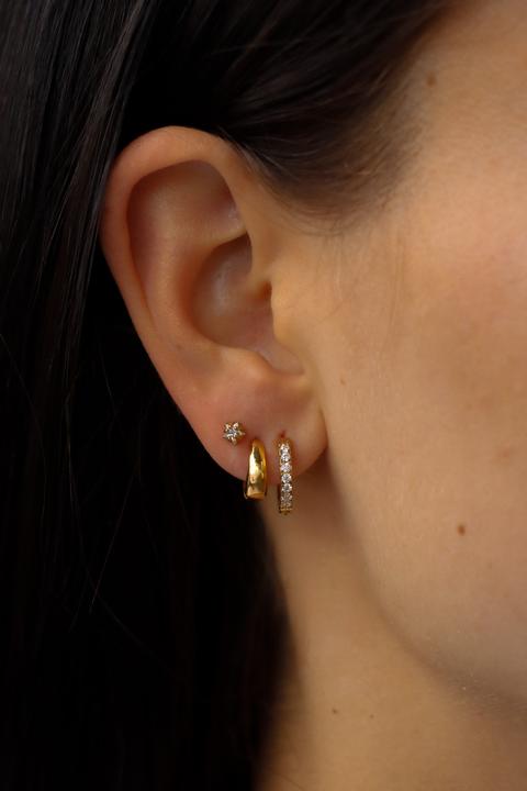 Immagine prodotto Tara Style Martina Zircone Click Hoop - Creolen (waterproof) (Acciaio inossidabile placcato oro 18k, 100% impermeabile)