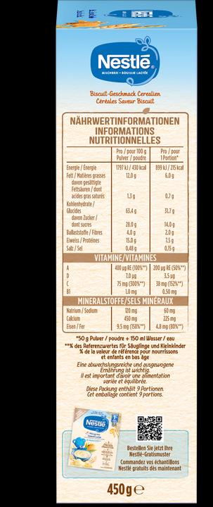 Actual product image Nestlé Milk Porridge Biscuit Flavor (450 g)