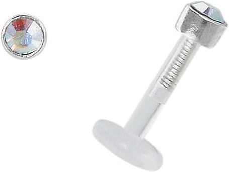 Produktbild Bijouteria Piercing für Lippe/Tragus (Bioplast, Silber 925, Swarovski Kristall)