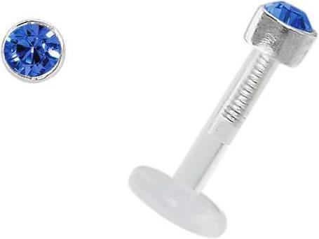 Produktbild Bijouteria Piercing für Lippe/Tragus (Bioplast, Silber 925, Swarovski Kristall)