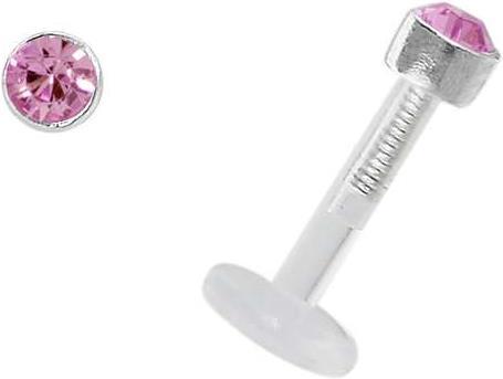 Produktbild Bijouteria Piercing für Lippe/Tragus (Bioplast, Silber 925, Swarovski Kristall)