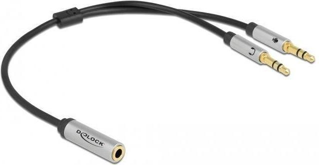 Actual product image Delock Headset adapter 1 x 3.5 mm 4 pin jack to 2 x 3.5 mm 3 pin jack (CTIA) (Headset adapter)