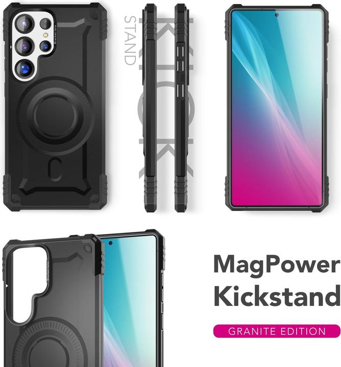 Immagine prodotto Nalia Granite - Armor Panzer Hülle mit MagSafe Ring und Ständer - Military Hardcase (Samsung Galaxy S25 Ultra)