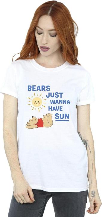 Actual product image Disney Womens/Ladies Winnie The Pooh Bears Just Wanna Have Sun Cotton Boyfriend T-Shirt (4XL)