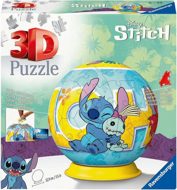 Image du produit Ravensburger 3D Puzzle 11596 - Puzzle-Ball Disney Stitch - Puzzle-Ball pour adultes et enfants à partir de (72 pièces)