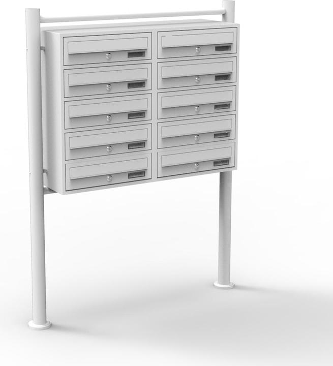 Actual product image Wiltec 10 letterbox system white 2x5 compartments letterbox Post