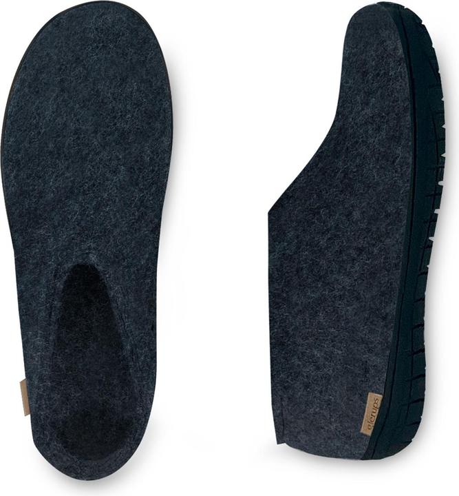 Actual product image Glerups Natural rubber sole black slipper (46)