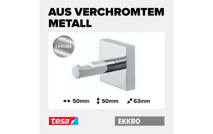 Actual product image tesa EKKRO coat hooks incl. adhesive solution without drilling