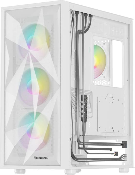 Image du produit Genesis Obudowa Diaxid 605 ARGB biała (NPC-2173) (mATX, ATX, Mini-ATX)