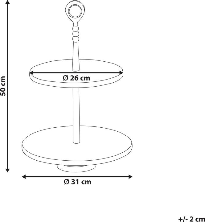 Produktbild Beliani Etagere Marmor weiss / gold 2-stöckig 50 cm TARUM