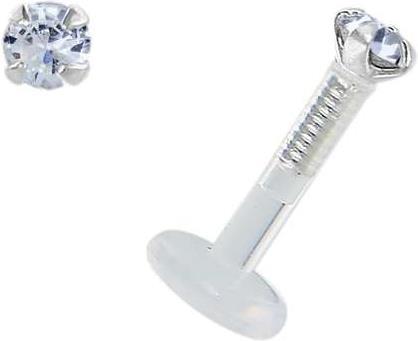 Produktbild Bijouteria Piercing für Lippe/Tragus (Bioplast, Silber 925, Swarovski Kristall)