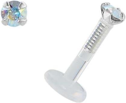 Produktbild Bijouteria Piercing für Lippe/Tragus (Bioplast, Silber 925, Swarovski Kristall)