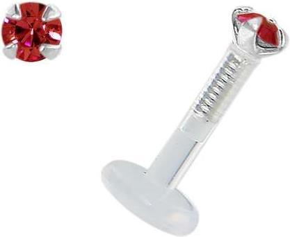 Produktbild Bijouteria Piercing für Lippe/Tragus (Bioplast, Silber 925, Swarovski Kristall)