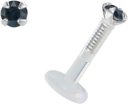 Produktbild Bijouteria Piercing für Lippe/Tragus (Bioplast, Silber 925, Swarovski Kristall)
